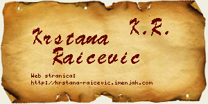 Krstana Raičević vizit kartica